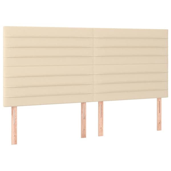 vidaXL Ramsäng med madrass gräddvit 200x200 cm tyg Kräm