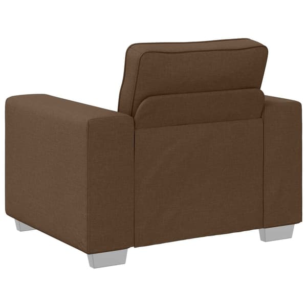 vidaXL Soffa 3 st Brun Linnenblandad tyg Brun