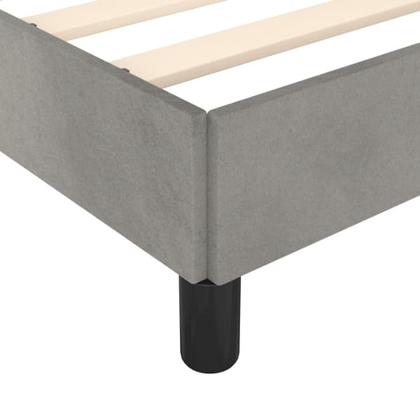 vidaXL Sängram utan madrass ljusgrå 100x200 cm sammet Grå