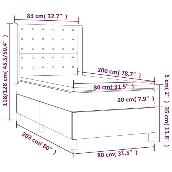 vidaXL Ramsäng med madrass blå 80x200 cm tyg Blå