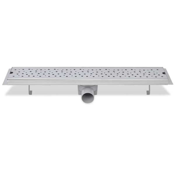 vidaXL Avlång golvbrunn 2 st bubblor rostfritt stål 630x140 mm