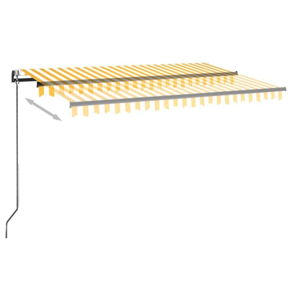 vidaXL Automatisk markis med vindsensor & LED 450x300 cm gul/vit Gul