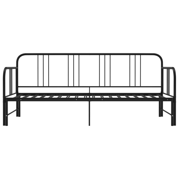 vidaXL Utdragbar sängram bäddsoffa svart metall 90x200 cm Svart