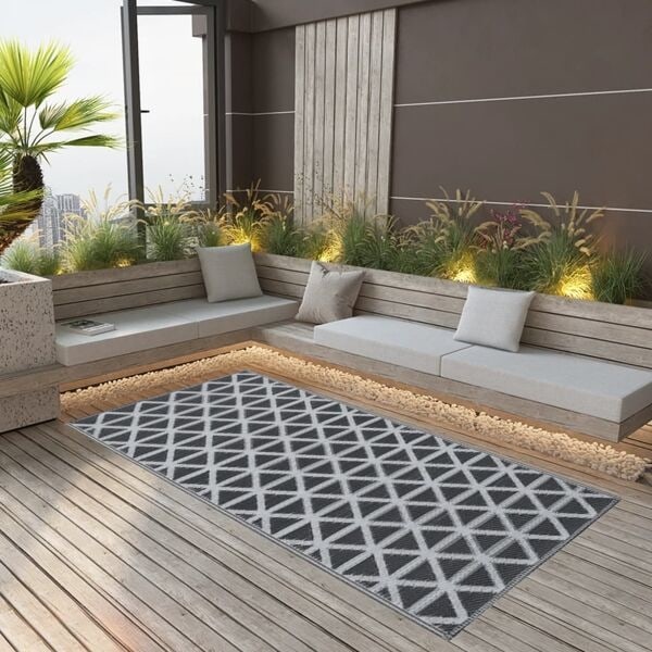 vidaXL Utomhusmatta ARAKIL svart 160x230 cm PP Svart