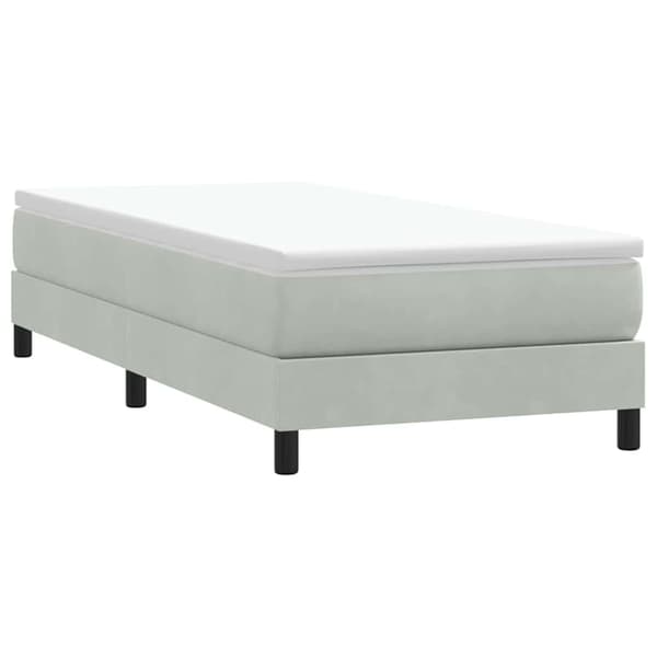 vidaXL Ramsäng med madrass ljusgrå 80x210 cm sammet Grå