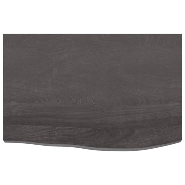 vidaXL Bänkskiva badrum mörkbrun 60x40x(2-4) cm behandlat massivt trä Grå