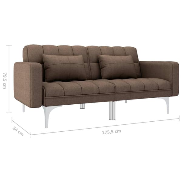 vidaXL Bäddsoffa brun tyg Brun