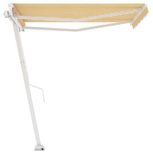 vidaXL Fristående markis manuellt infällbar 350x250 cm gul/vit Gul