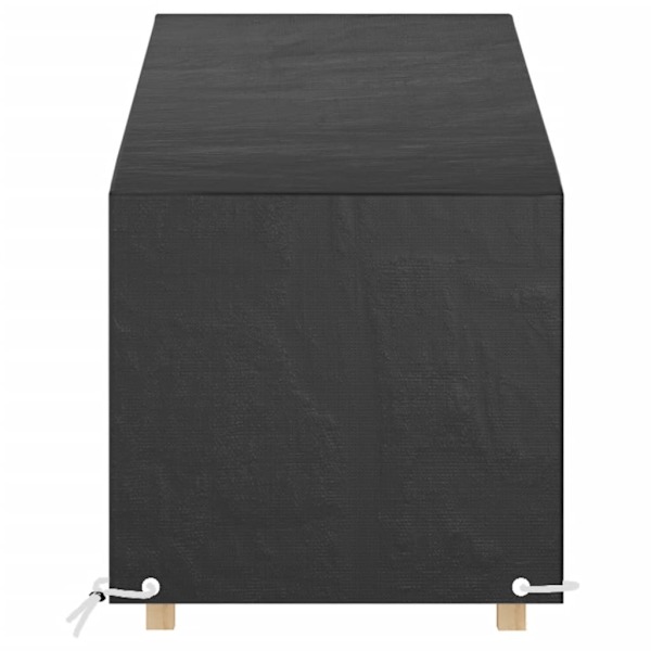 vidaXL Överdrag för solsäng 2st 12 öljetter 200x65x35/60 cm polyeten Svart