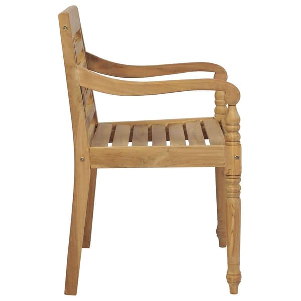 vidaXL Bataviastolar med dynor 8 st massiv teak Vit