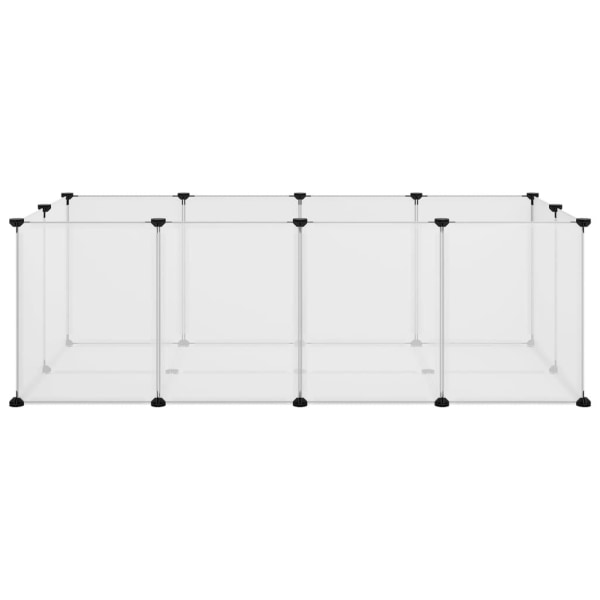vidaXL Smådjursbur transparent 144x74x46,5 cm PP och stål Transparent
