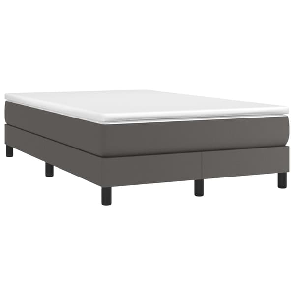 vidaXL Ramsäng med madrass grå 120x200 cm konstläder Grå
