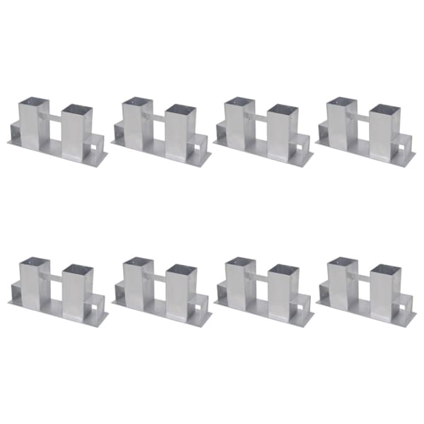 vidaXL Vedstaplingsstöd 8 st stål silver Silver