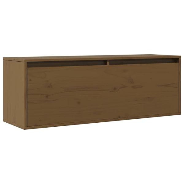 vidaXL Väggskåp honungsbrun 100x30x35 cm massiv furu Brun