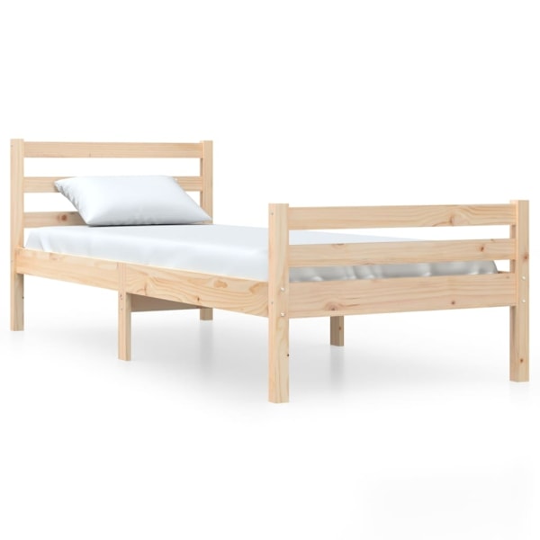 vidaXL Sängram massivt trä 90x200 cm Brun
