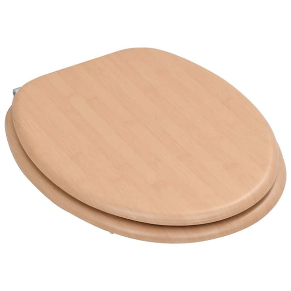 vidaXL Toalettsitsar med lock 2 st MDF bambudesign Brun