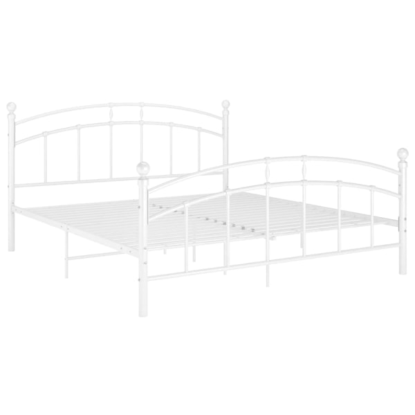 vidaXL Sängram utan madrass vit metall 140x200 cm Vit