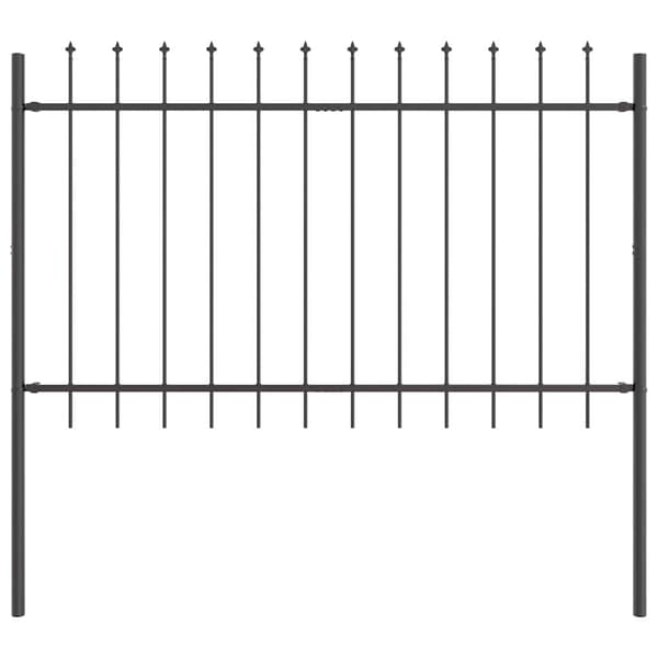 vidaXL Trädgårdsstängsel 7 pcs Grå 11,9 x 1,2 m Pulverlackerad stål Grå