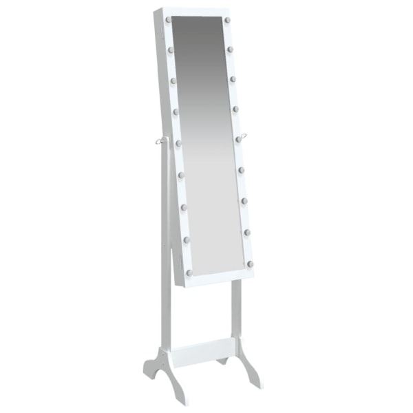 vidaXL Fristående spegel med LED vit 34x37x146 cm Vit