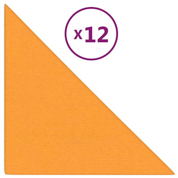vidaXL Väggpaneler 12 st ljusgul 30x30 cm tyg 0,54 m² Gul