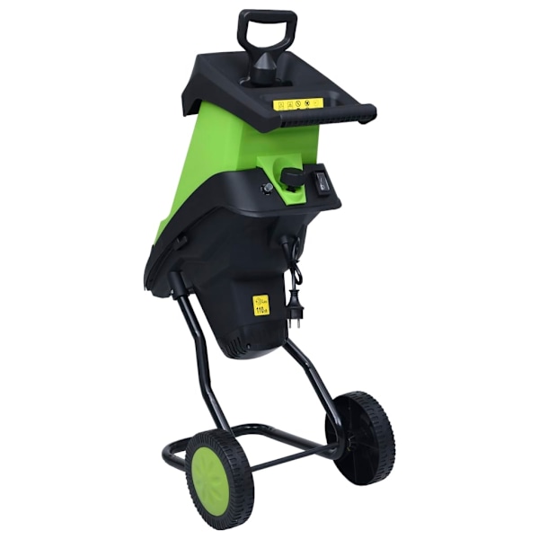 vidaXL Elektrisk kompostkvarn med 2 extra blad 2400 W Grön