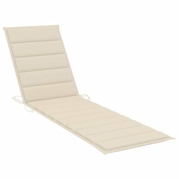 vidaXL Solsäng 2 st med bord och dyna massiv teak Creme