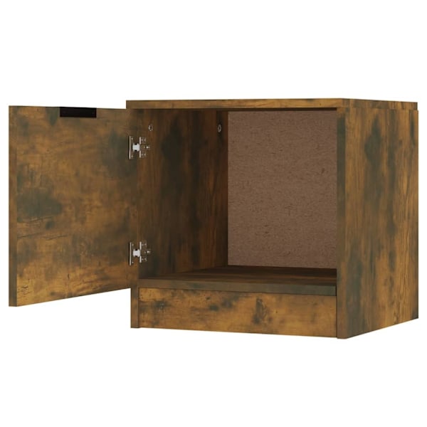 vidaXL Sängbord 2 st rökfärgad ek 40x39x40 cm Brun