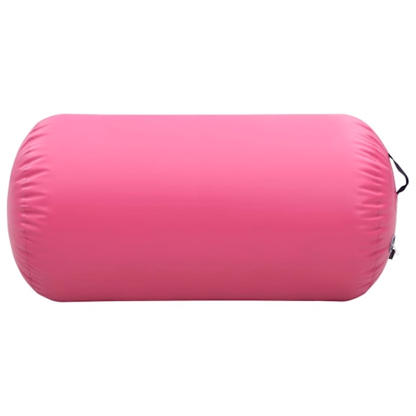 vidaXL Uppblåsbar gymnastikrulle med pump 120x90 cm PVC rosa Rosa