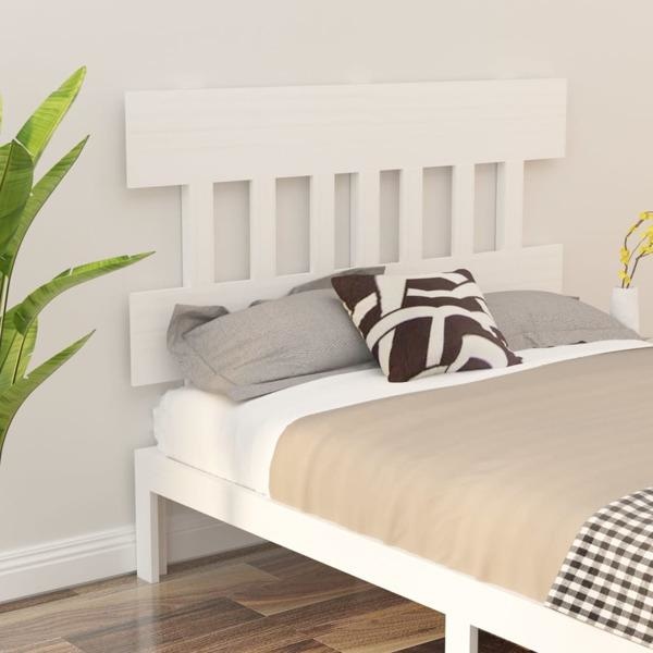vidaXL Sänggavel vit 143,5x3x81 cm massiv furu Vit