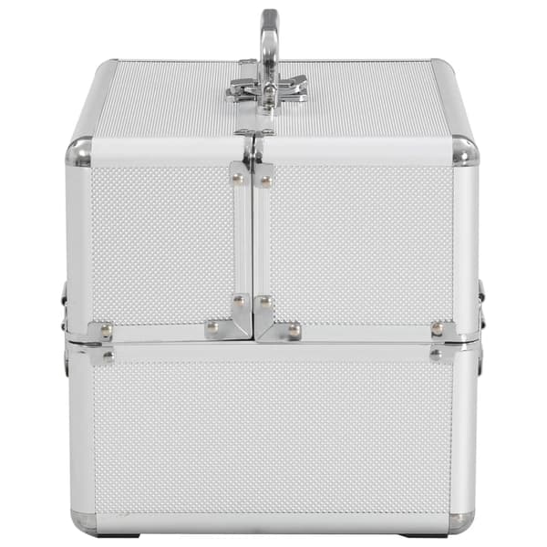 vidaXL Sminklåda 22x30x21 cm silver aluminium Silver