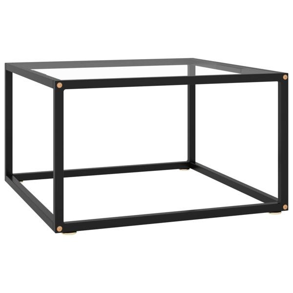 vidaXL Soffbord svart med härdat glas 60x60x35 cm Svart