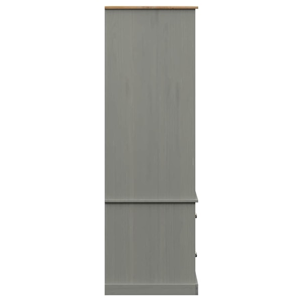 vidaXL Klädskåp VIGO grå 90x55x170 cm massiv furu Grå