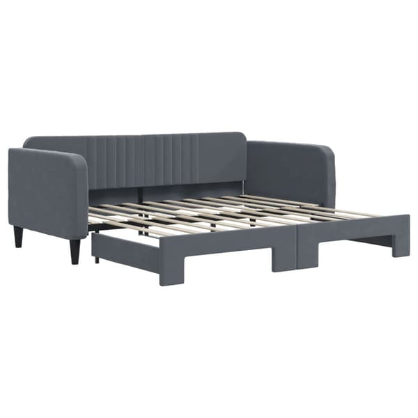 vidaXL Dagbädd utdragbar mörkgrå 90x190 cm sammet Grå