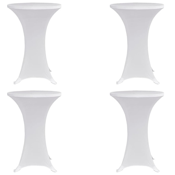 vidaXL Överdrag till ståbord Ø60 cm vit stretch 4 st Vit