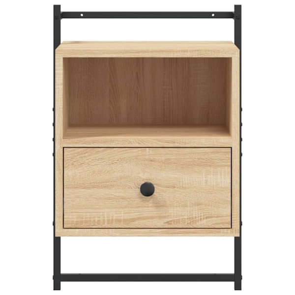 vidaXL Sängbord väggmonterat sonoma-ek 40x30x61 cm konstruerat trä Brun