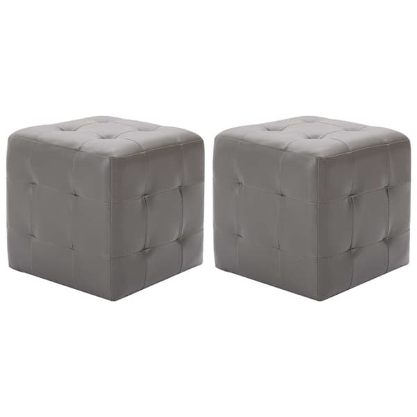 vidaXL Sittpuff 2 st grå 30x30x30 cm konstläder grå
