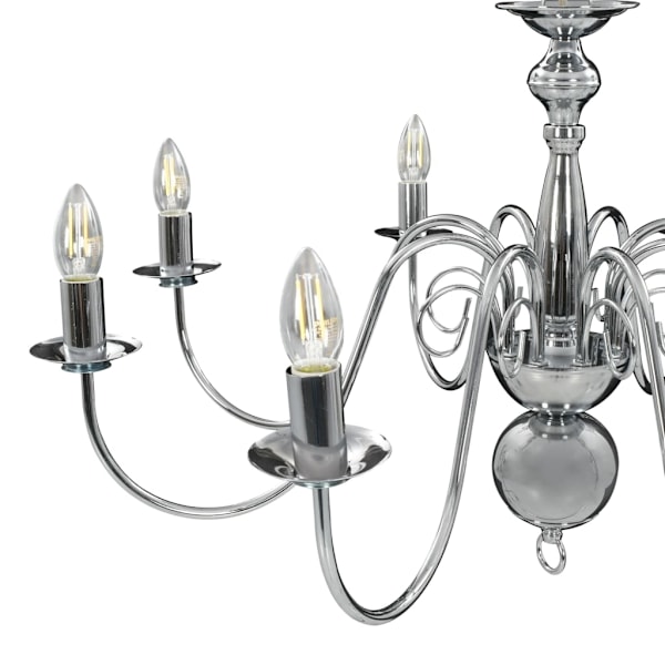 vidaXL Takkrona silver 8 x E14-glödlampor Silver