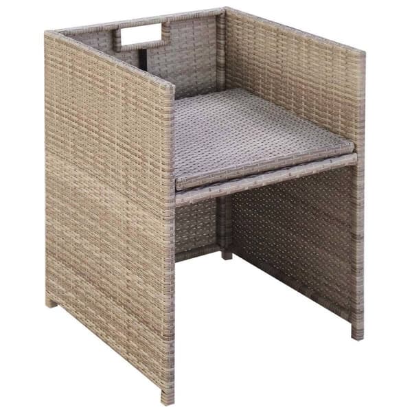 vidaXL Matstolar 2 st grå 52x56x85 cm polyrotting Beige