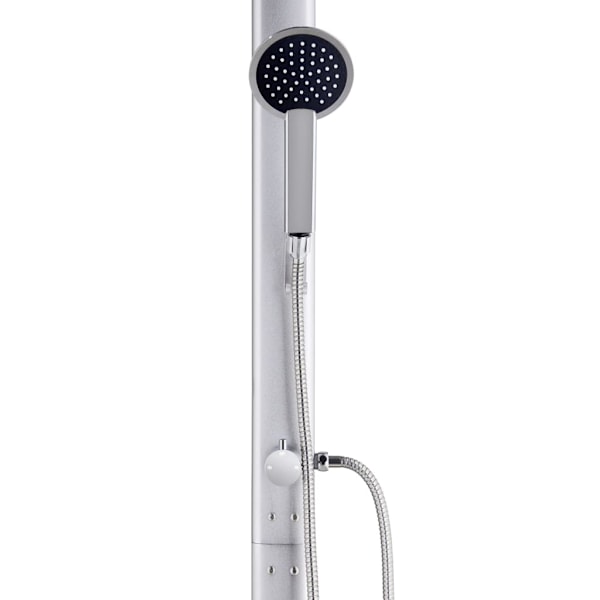 vidaXL Trädgårdsdusch med brunt golv 220 cm aluminium Brun
