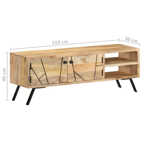 vidaXL TV-bänk 110x30x40 cm massivt mangoträ Beige