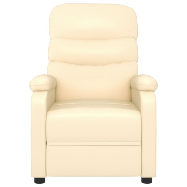 vidaXL Reclinerfåtölj gräddvit konstläder Creme