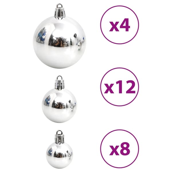 vidaXL Julgranskulor 100 st blå och silver 3/4/6 cm Flerfärgsdesign