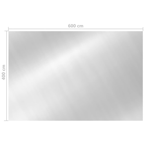 vidaXL Rektangulärt poolskydd 600x400 cm PE silver Silver