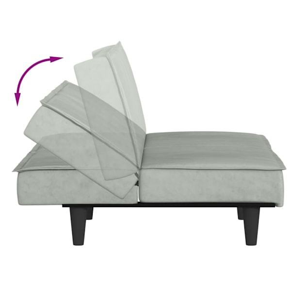vidaXL Bäddsoffa ljusgrå sammet Grå