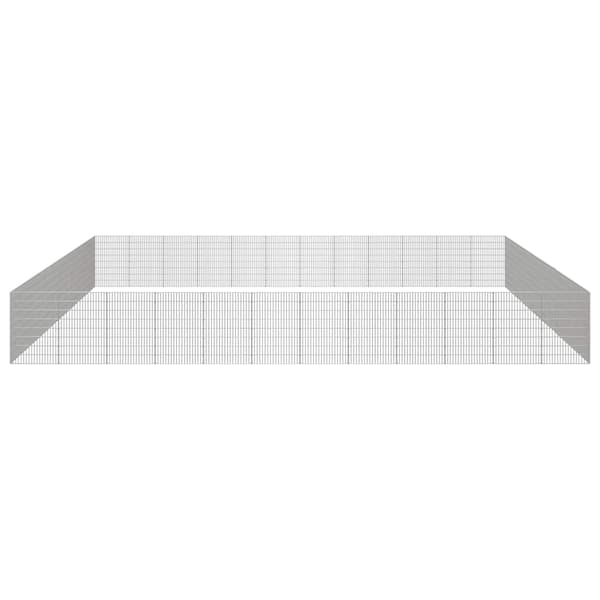 vidaXL Husdjursbur 48-panel 54x80 cm galvaniserat järn Silver