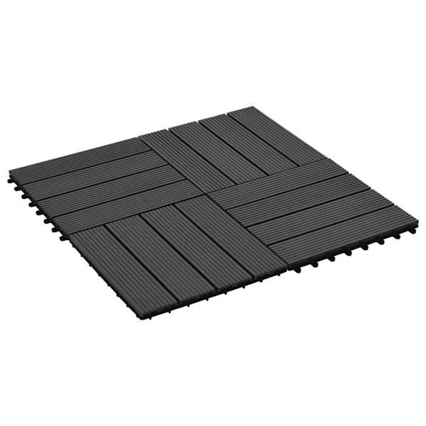 vidaXL Trall 22 st 30x30 cm 2 kvm WPC svart Svart