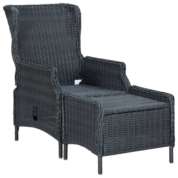 vidaXL Matgrupp för trädgården 5 delar mörkgrå grå