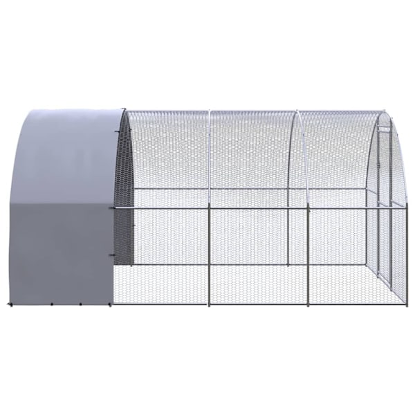 vidaXL Hönsbur för utomhusbruk 3x4x2 m galvaniserat stål Silver