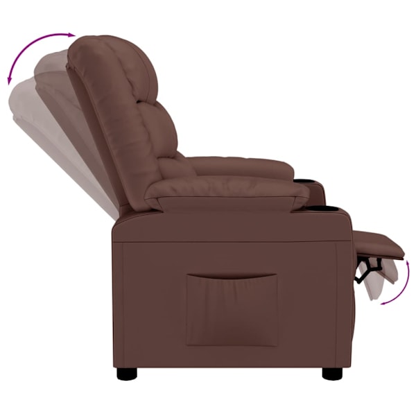 vidaXL Reclinerfåtölj brun konstläder Brun