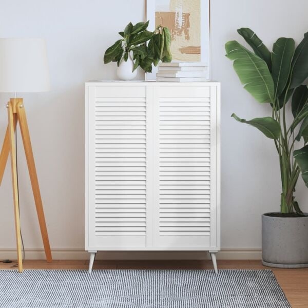 vidaXL Skåpluckor lamelldesign 2 st vit 99,3x39,4 cm massiv furu Vit